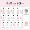 imageBeetles X Press French Tip Toenails  Charm French  Glossy Pink Short Square Press On Toe Nails  150 Pcs 15 Sizes Natural Salon Quality Gel Nail Tips For Women07S Almond Spring Fruity French