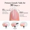 imageBeetles X Press French Tip Toenails  Charm French  Glossy Pink Short Square Press On Toe Nails  150 Pcs 15 Sizes Natural Salon Quality Gel Nail Tips For Women05S SquareDew French