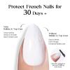 imageBeetles X Press French Tip Toenails  Charm French  Glossy Pink Short Square Press On Toe Nails  150 Pcs 15 Sizes Natural Salon Quality Gel Nail Tips For WomenDShort Oval  Natural Milky White