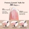 imageBeetles X Press French Tip Toenails  Charm French  Glossy Pink Short Square Press On Toe Nails  150 Pcs 15 Sizes Natural Salon Quality Gel Nail Tips For Women2S AlmondRouge French