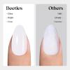 imageBeetles X Press French Tip Toenails  Charm French  Glossy Pink Short Square Press On Toe Nails  150 Pcs 15 Sizes Natural Salon Quality Gel Nail Tips For WomenAShort Square  Natural Milky White
