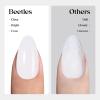 imageBeetles X Press French Tip Toenails  Charm French  Glossy Pink Short Square Press On Toe Nails  150 Pcs 15 Sizes Natural Salon Quality Gel Nail Tips For WomenEMedium Almond  Natural Milky White