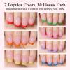 imageBeetles X Press French Tip Toenails  Charm French  Glossy Pink Short Square Press On Toe Nails  150 Pcs 15 Sizes Natural Salon Quality Gel Nail Tips For Women09S SquareRainbow French