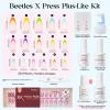 imageBeetles X Press French Tip Toenails  Charm French  Glossy Pink Short Square Press On Toe Nails  150 Pcs 15 Sizes Natural Salon Quality Gel Nail Tips For Women3S SquareFruity Soda French Kit