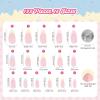imageBeetles X Press French Tip Toenails  Charm French  Glossy Pink Short Square Press On Toe Nails  150 Pcs 15 Sizes Natural Salon Quality Gel Nail Tips For Women06M Almond Spring Bubble French
