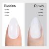 imageBeetles X Press French Tip Toenails  Charm French  Glossy Pink Short Square Press On Toe Nails  150 Pcs 15 Sizes Natural Salon Quality Gel Nail Tips For WomenDShort Oval  Natural Milky White