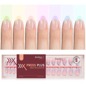 imageBeetles X Press French Tip Toenails  Charm French  Glossy Pink Short Square Press On Toe Nails  150 Pcs 15 Sizes Natural Salon Quality Gel Nail Tips For Women07S Almond Spring Fruity French