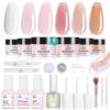 imageBeetles Nail Dip Powder Kit for Building An Apex Clear Dipping Powder with 2 in 1 Base Top Coat Activator Dip System Nail Extension Nail French Manicure Dip Manis Nail Art Kit for Nail StarterGilded Whisper