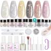 imageBeetles Nail Dip Powder Kit for Building An Apex Clear Dipping Powder with 2 in 1 Base Top Coat Activator Dip System Nail Extension Nail French Manicure Dip Manis Nail Art Kit for Nail StarterLuxury Radiance