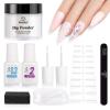 imageBeetles Nail Dip Powder Kit for Building An Apex Clear Dipping Powder with 2 in 1 Base Top Coat Activator Dip System Nail Extension Nail French Manicure Dip Manis Nail Art Kit for Nail StarterBuilding An Apex