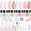 imageBeetles Nail Dip Powder Kit for Building An Apex Clear Dipping Powder with 2 in 1 Base Top Coat Activator Dip System Nail Extension Nail French Manicure Dip Manis Nail Art Kit for Nail Starter00Blush Champagne
