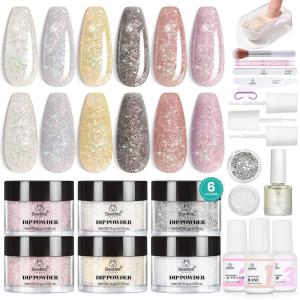imageBeetles Nail Dip Powder Kit for Building An Apex Clear Dipping Powder with 2 in 1 Base Top Coat Activator Dip System Nail Extension Nail French Manicure Dip Manis Nail Art Kit for Nail StarterLuxury Radiance
