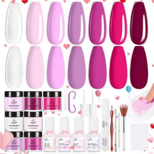 imageBeetles Nail Dip Powder Kit for Building An Apex Clear Dipping Powder with 2 in 1 Base Top Coat Activator Dip System Nail Extension Nail French Manicure Dip Manis Nail Art Kit for Nail StarterClear Pink