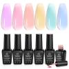 imageBeetles Cat Eye Gel Nail Polish Set 6 Colors Brown Purple Glitter Nude Sparkle Stunning Champagne Burgundy Gold lavender Magnetic Effect Nail U v Gel Polish Art Design Gifts for Women000Macaron Dream