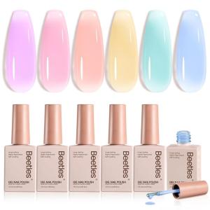 imageBeetles Cat Eye Gel Nail Polish Set 6 Colors Brown Purple Glitter Nude Sparkle Stunning Champagne Burgundy Gold lavender Magnetic Effect Nail U v Gel Polish Art Design Gifts for Women000Macaron Dream