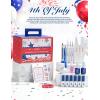 imageBeetles 4th of July Nails Gel Nail Polish Kit with U V Light 6 Colors Red White Blue Independence Day Nail Gift Set HEMAFree TPOFree Gel Polish Base Top Coat Stickers Nail Art Tools DIY for Women4th of July
