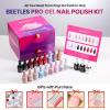imageBeetles 4th of July Nails Gel Nail Polish Kit with U V Light 6 Colors Red White Blue Independence Day Nail Gift Set HEMAFree TPOFree Gel Polish Base Top Coat Stickers Nail Art Tools DIY for WomenAlmost Okay