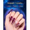 imageBeetles 4th of July Nails Gel Nail Polish Kit with U V Light 6 Colors Red White Blue Independence Day Nail Gift Set HEMAFree TPOFree Gel Polish Base Top Coat Stickers Nail Art Tools DIY for WomenMidnight Vampire