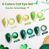 imageBeetles Green Spirit Cat Eye Gel Nail Polish Set  6 Colors Glitter Green Cat Eye Spring Gel Polish Kit Lime Emerald Olive Magnetic Shine Soak Off UV Manicure Gift for Women000Green Spirit