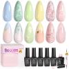 imageBeetles Green Spirit Cat Eye Gel Nail Polish Set  6 Colors Glitter Green Cat Eye Spring Gel Polish Kit Lime Emerald Olive Magnetic Shine Soak Off UV Manicure Gift for WomenSpring scenery by the lake