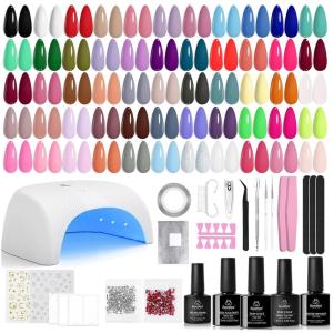 imageBeetles 4th of July Nails Gel Nail Polish Kit with U V Light 6 Colors Red White Blue Independence Day Nail Gift Set HEMAFree TPOFree Gel Polish Base Top Coat Stickers Nail Art Tools DIY for Women0  Color Enchantment