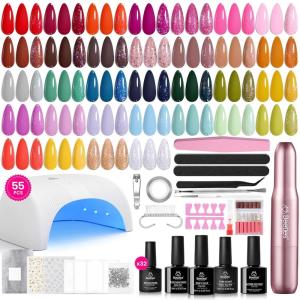 imageBeetles 4th of July Nails Gel Nail Polish Kit with U V Light 6 Colors Red White Blue Independence Day Nail Gift Set HEMAFree TPOFree Gel Polish Base Top Coat Stickers Nail Art Tools DIY for WomenLuliCore Polka