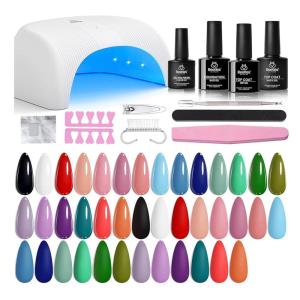 imageBeetles 4th of July Nails Gel Nail Polish Kit with U V Light 6 Colors Red White Blue Independence Day Nail Gift Set HEMAFree TPOFree Gel Polish Base Top Coat Stickers Nail Art Tools DIY for Women20 Colors Beginner Kit