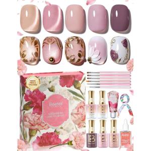 imageBeetles 4th of July Nails Gel Nail Polish Kit with U V Light 6 Colors Red White Blue Independence Day Nail Gift Set HEMAFree TPOFree Gel Polish Base Top Coat Stickers Nail Art Tools DIY for WomenRefined Everyday
