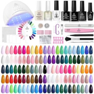 imageBeetles 4th of July Nails Gel Nail Polish Kit with U V Light 6 Colors Red White Blue Independence Day Nail Gift Set HEMAFree TPOFree Gel Polish Base Top Coat Stickers Nail Art Tools DIY for Women0 11 Color Outfits