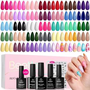imageBeetles Deal Box Jelly Gel Nail Polish Set Summer Pink Milky White Black Green Cat Eye Jelly Veil Gel Polish Set HEMAFree TPOFree Base Top Coat 36 PCS 25 Colors UV LED Needed DIY Salon Home GiftsFingertips Canvas Collection