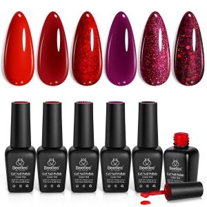 imageBeetles Green Spirit Cat Eye Gel Nail Polish Set  6 Colors Glitter Green Cat Eye Spring Gel Polish Kit Lime Emerald Olive Magnetic Shine Soak Off UV Manicure Gift for Women00Poinsettia