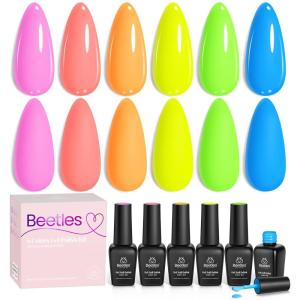 imageBeetles Green Spirit Cat Eye Gel Nail Polish Set  6 Colors Glitter Green Cat Eye Spring Gel Polish Kit Lime Emerald Olive Magnetic Shine Soak Off UV Manicure Gift for Women6 ColorsNeon Light