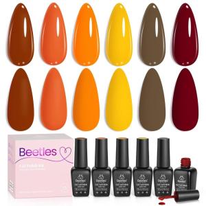 imageBeetles Green Spirit Cat Eye Gel Nail Polish Set  6 Colors Glitter Green Cat Eye Spring Gel Polish Kit Lime Emerald Olive Magnetic Shine Soak Off UV Manicure Gift for Women000Autumn Leaves