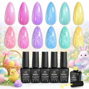 imageBeetles Green Spirit Cat Eye Gel Nail Polish Set  6 Colors Glitter Green Cat Eye Spring Gel Polish Kit Lime Emerald Olive Magnetic Shine Soak Off UV Manicure Gift for WomenPastel Whirlwind