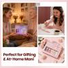imageBeetles 22 Pcs HEMAFree Gel Nail Kit with U V Light  6 Color Pink Nude Red Pearl White Gel Polish Set Ethereal Glow GiftReady Package DIY Salon Portable Manicure Kit Mothers Day Gifts for WomenEthereal Glow