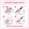 imageBeetles 22 Pcs HEMAFree Gel Nail Kit with U V Light  6 Color Pink Nude Red Pearl White Gel Polish Set Ethereal Glow GiftReady Package DIY Salon Portable Manicure Kit Mothers Day Gifts for WomenHemaFreeWhite and Pink