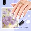 imageBeetles 22 Pcs HEMAFree Gel Nail Kit with U V Light  6 Color Pink Nude Red Pearl White Gel Polish Set Ethereal Glow GiftReady Package DIY Salon Portable Manicure Kit Mothers Day Gifts for WomenWhite