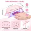 imageBeetles 22 Pcs HEMAFree Gel Nail Kit with U V Light  6 Color Pink Nude Red Pearl White Gel Polish Set Ethereal Glow GiftReady Package DIY Salon Portable Manicure Kit Mothers Day Gifts for WomenEthereal Glow