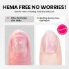 imageBeetles 22 Pcs HEMAFree Gel Nail Kit with U V Light  6 Color Pink Nude Red Pearl White Gel Polish Set Ethereal Glow GiftReady Package DIY Salon Portable Manicure Kit Mothers Day Gifts for WomenHemaFreeWhite and Black