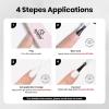 imageBeetles 22 Pcs HEMAFree Gel Nail Kit with U V Light  6 Color Pink Nude Red Pearl White Gel Polish Set Ethereal Glow GiftReady Package DIY Salon Portable Manicure Kit Mothers Day Gifts for WomenHemaFreeWhite and Black
