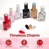 imageBeetles 22 Pcs HEMAFree Gel Nail Kit with U V Light  6 Color Pink Nude Red Pearl White Gel Polish Set Ethereal Glow GiftReady Package DIY Salon Portable Manicure Kit Mothers Day Gifts for WomenTimeless Charm