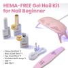 imageBeetles 22 Pcs HEMAFree Gel Nail Kit with U V Light  6 Color Pink Nude Red Pearl White Gel Polish Set Ethereal Glow GiftReady Package DIY Salon Portable Manicure Kit Mothers Day Gifts for WomenHemaFreeWhite