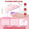 imageBeetles 22 Pcs HEMAFree Gel Nail Kit with U V Light  6 Color Pink Nude Red Pearl White Gel Polish Set Ethereal Glow GiftReady Package DIY Salon Portable Manicure Kit Mothers Day Gifts for WomenTimeless Charm