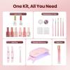 imageBeetles 22 Pcs HEMAFree Gel Nail Kit with U V Light  6 Color Pink Nude Red Pearl White Gel Polish Set Ethereal Glow GiftReady Package DIY Salon Portable Manicure Kit Mothers Day Gifts for WomenEthereal Glow