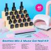 imageBeetles Deal Box Gel Nail Polish Kit with U V Light  20 Colors Gel Polish 40 Pcs Mix amp Muse Nail Kit with TPO amp HEMA Free Base and Top Coat DIY Nails Supplies Home Salon Manicure Set Gifts for Women0 20 Colors Deal Box Mix  Muse