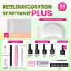 imageBeetles Deal Box Gel Nail Polish Kit with U V Light  32 Colors Studio Essentials Gel Polish 68 Pcs Nail Kit with TPO amp HEMA Free Base Coat Cat Eye Top Coat Home Salon DIY Nails Tools Gifts for Women0 Colorful Dreamscape PRO