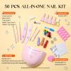 imageBeetles Deal Box Gel Nail Polish Kit with U V Light  32 Colors Studio Essentials Gel Polish 68 Pcs Nail Kit with TPO amp HEMA Free Base Coat Cat Eye Top Coat Home Salon DIY Nails Tools Gifts for WomenImprints of Time