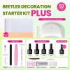 imageBeetles Deal Box Gel Nail Polish Kit with U V Light  32 Colors Studio Essentials Gel Polish 68 Pcs Nail Kit with TPO amp HEMA Free Base Coat Cat Eye Top Coat Home Salon DIY Nails Tools Gifts for WomenEmotional Manicure Nail Kit for Beginners