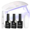 imageBeetles 2 Colors 8ML White Pink Gel Nail Polish Kit with U V Light 6 Pcs Gel Polish Set French Tip DIY Manicure Kit with Base amp Top Coat Nail File for Beginners Soak Off Gifts for Women0  1 ColorWhite