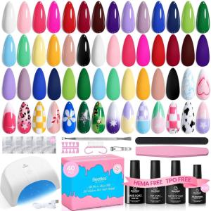 imageBeetles Deal Box Gel Nail Polish Kit with U V Light  20 Colors Gel Polish 40 Pcs Mix amp Muse Nail Kit with TPO amp HEMA Free Base and Top Coat DIY Nails Supplies Home Salon Manicure Set Gifts for Women0 20 Colors Deal Box Mix  Muse